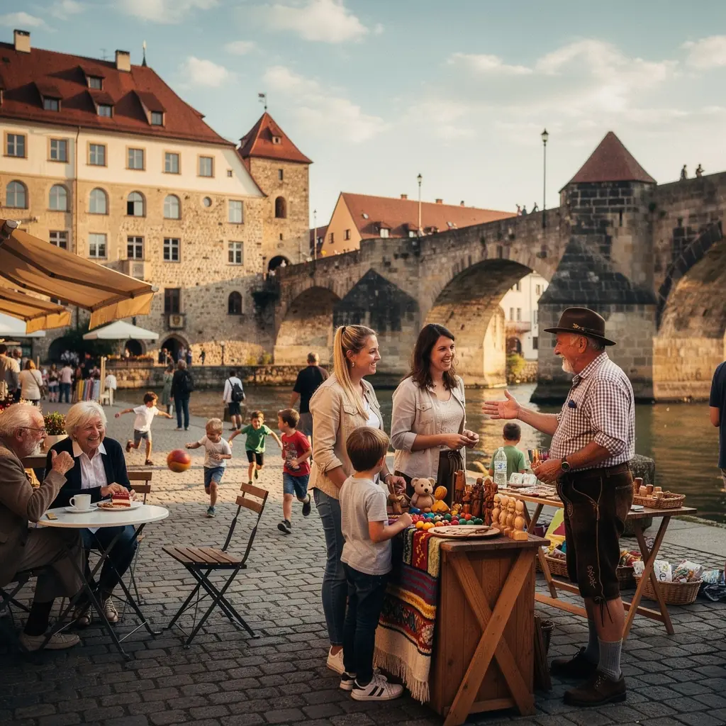 Ein malerischer Blick auf eine historische Straße mit Fachwerkhäusern in Deutschland.