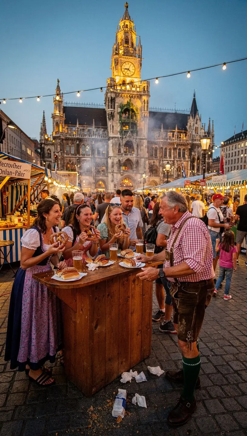 Eine Gruppe von Touristen, die eine geführte Tour durch ein historisches Stadtviertel genießt.